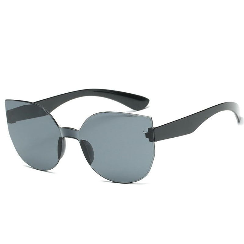 Ombre Rimless Cat Eye Sunglasses UV400 with Case