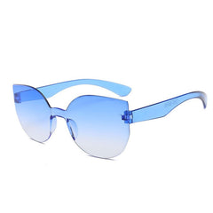 Ombre Rimless Cat Eye Sunglasses UV400 with Case