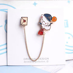 Preppy Cat Envelope Brooch Men's Accessory