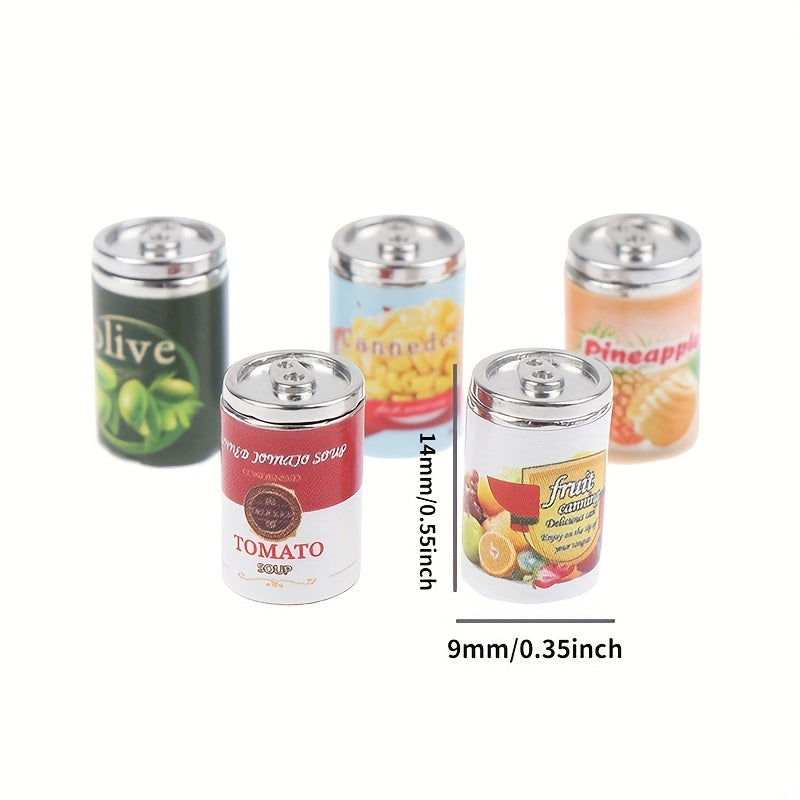 5pcs Fruit Can Dollhouse Accessories Pretend Play Toy Doll House Decoration