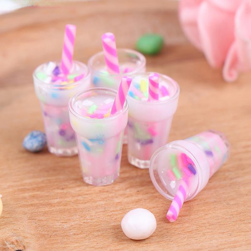 5pcs 1 12 Dollhouse Cream Drinks Bottles Model Dolls Kitchen Food