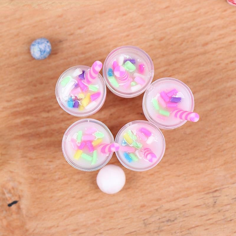 5pcs 1 12 Dollhouse Cream Drinks Bottles Model Dolls Kitchen Food