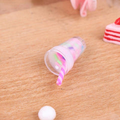 5pcs 1 12 Dollhouse Cream Drinks Bottles Model Dolls Kitchen Food