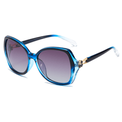 Cat Eye Polarized Sunglasses Clover Decor Gradient Glasses UV400