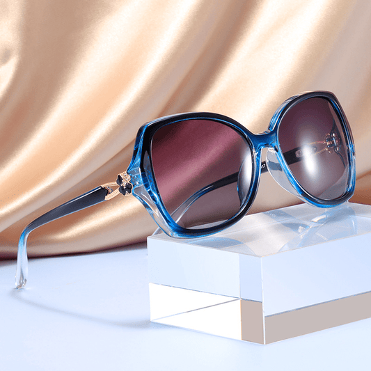 Cat Eye Polarized Sunglasses Clover Decor Gradient Glasses UV400