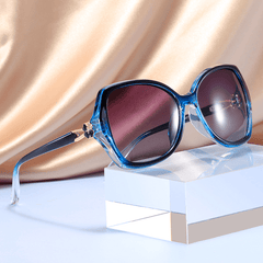 Cat Eye Polarized Sunglasses Clover Decor Gradient Glasses UV400