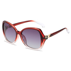 Cat Eye Polarized Sunglasses Clover Decor Gradient Glasses UV400