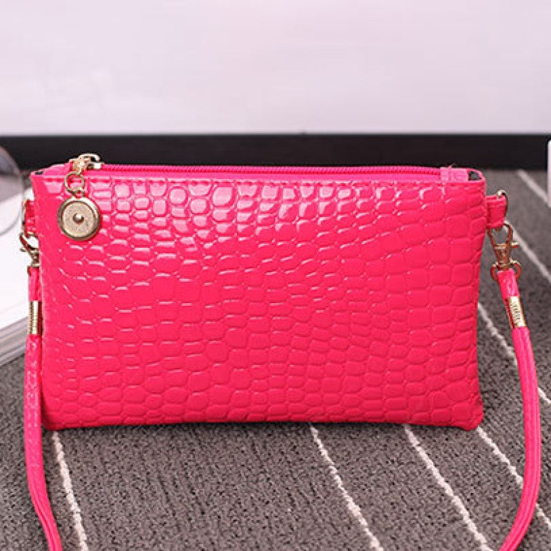 Crocodile Embossed Crossbody Bag Small Clutch Purse Women's Phone Bag