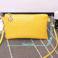 Crocodile Embossed Crossbody Bag Small Clutch Purse Women's Phone Bag