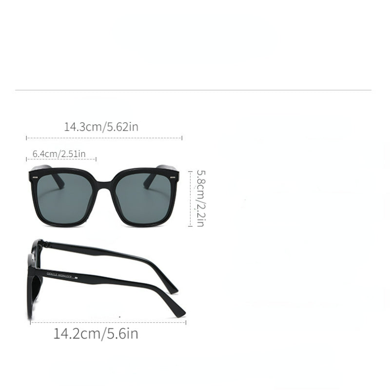 Square Sunglasses Anti Glare Rivet Decor Glasses UV400
