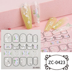 5D Embossed Nail Stickers For Women Cartoon Nail Sticker Manicure Decoration