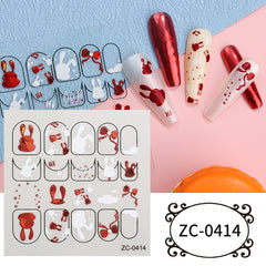 5D Embossed Nail Stickers For Women Cartoon Nail Sticker Manicure Decoration