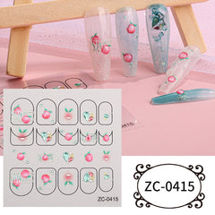 5D Embossed Nail Stickers For Women Cartoon Nail Sticker Manicure Decoration
