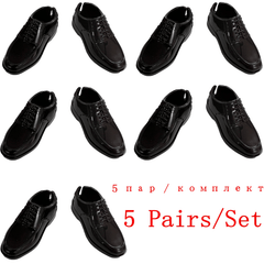 5 Pairs of 1:6 Scale Male Doll Shoes for DIY Dressing, Fashionable Mini Figures