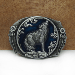 Vintage Wolf Belt Buckle Western Cowboy European American Hot