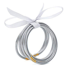 5Pcs Plastic Round Bracelets Prayer Bangles Lucky Symbol Jelly Bangle