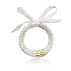 5Pcs Plastic Round Bracelets Prayer Bangles Lucky Symbol Jelly Bangle
