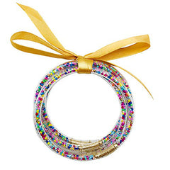 5Pcs Plastic Round Bracelets Prayer Bangles Lucky Symbol Jelly Bangle