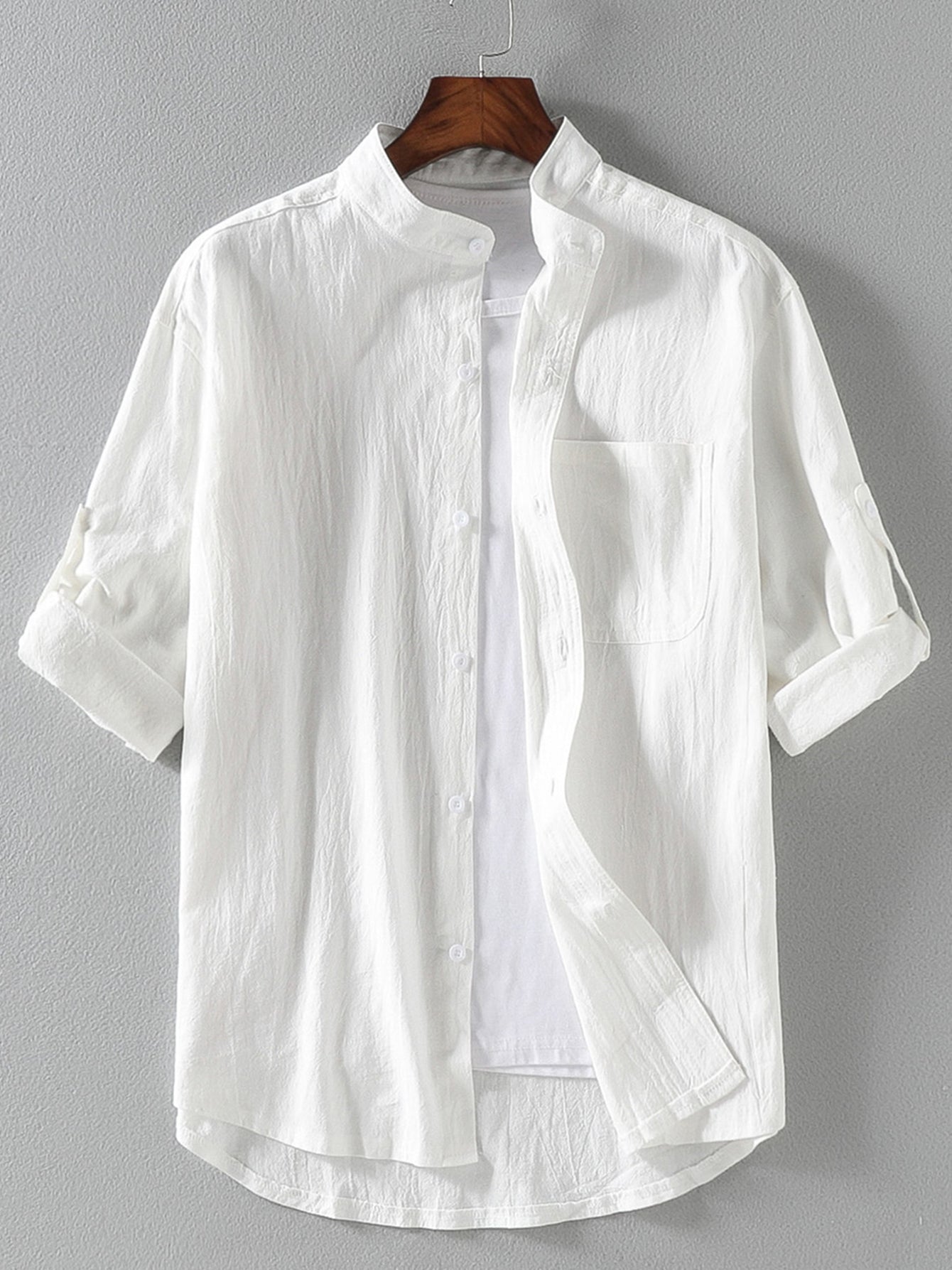 Men's Linen Short Sleeve Shirt for Summer Casual Wear