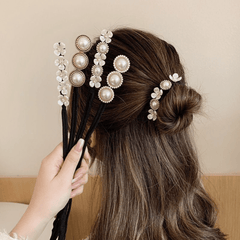 Faux Pearl Hair Braids Styling Accessories Hair Bun DIY Bun Maker