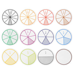 12pcs Fraction Circle Math Chips Educational Toy for Primary School
