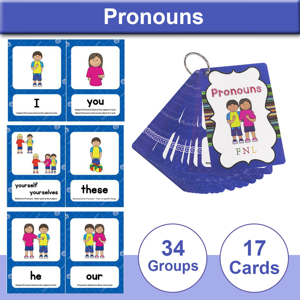 English Pronouns Flashcards for Kids - Educational Learning Toy