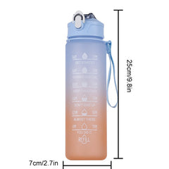 Gradient Water Bottle With Straw Leakproof Sports Cup for Outdoor Fitness