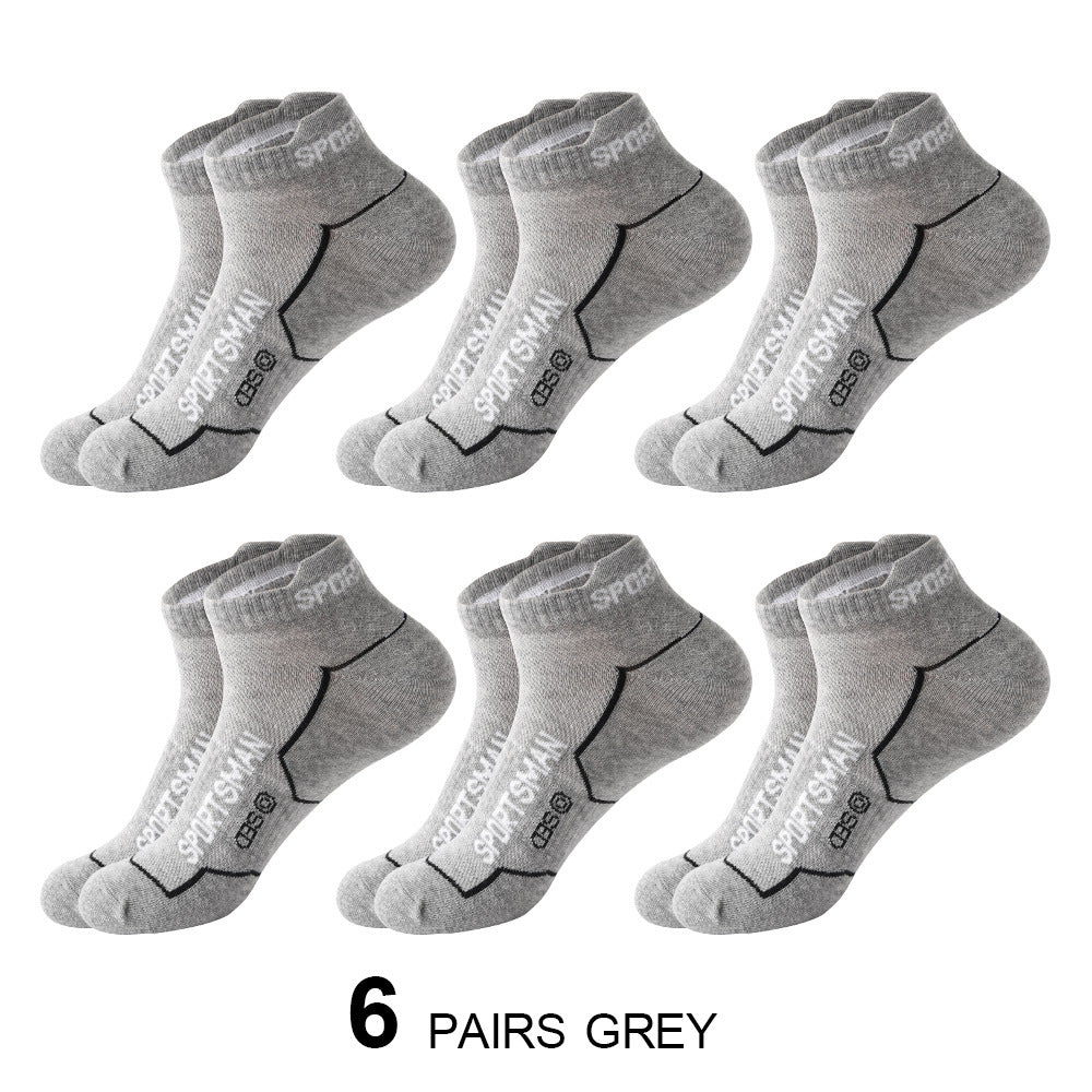 Men's Short Socks Thin Sports Mesh Running Sweat Absorbent Casual Cotton Socks