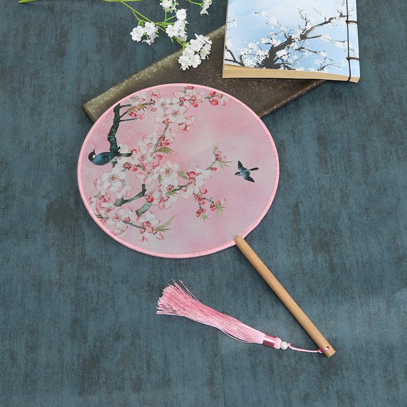 Ancient Style Translucent Round Fan With Tassel
