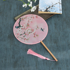 Ancient Style Translucent Round Fan With Tassel