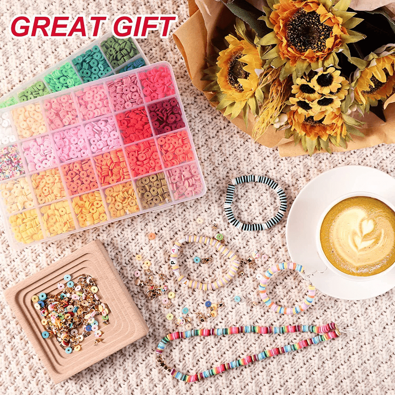 4800pcs Clay Beads For Bracelet Making Kit 48 Colors Girls 8-12 Gift