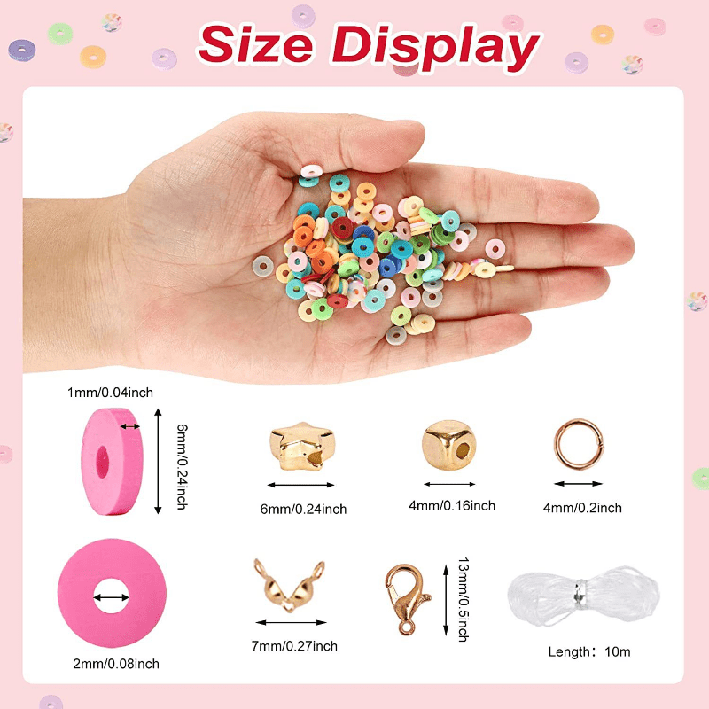 4800pcs Clay Beads For Bracelet Making Kit 48 Colors Girls 8-12 Gift