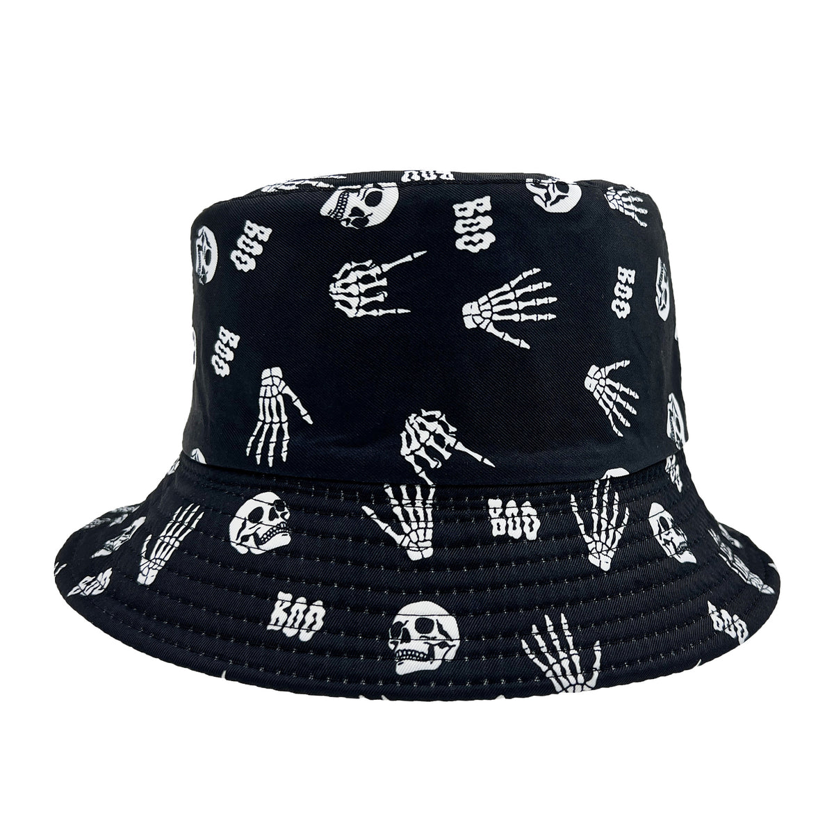 Skull Printed Fisherman Hat Hip Hop Unisex Casual Bucket Hat