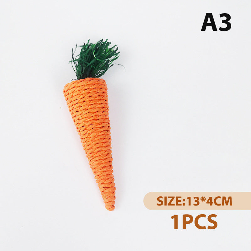 Woven Chew Toy for Hamsters and Rabbits with Carrot