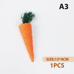 Woven Chew Toy for Hamsters and Rabbits with Carrot