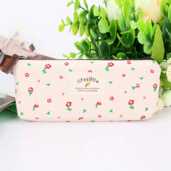 Portable Flower Pattern Storage Pouch Zipper Versatile Bag