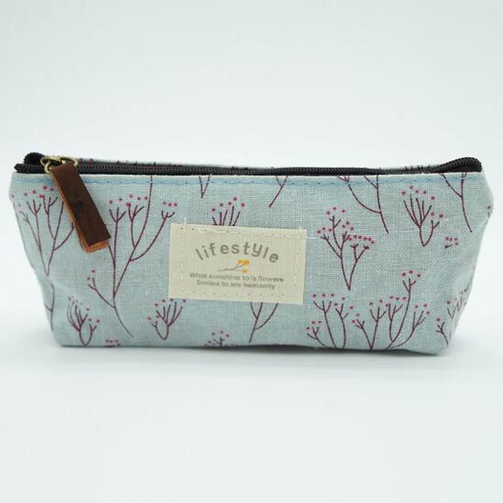Portable Flower Pattern Storage Pouch Zipper Versatile Bag