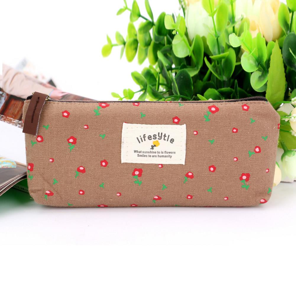 Portable Flower Pattern Storage Pouch Zipper Versatile Bag