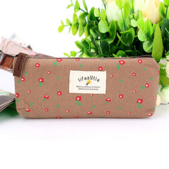 Portable Flower Pattern Storage Pouch Zipper Versatile Bag