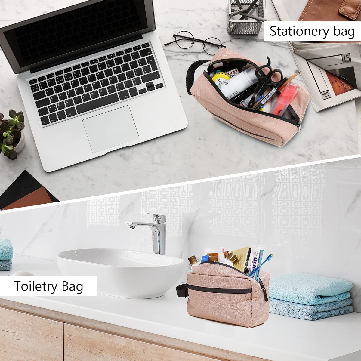 Water-Resistant Travel Toiletry Bag with Divider