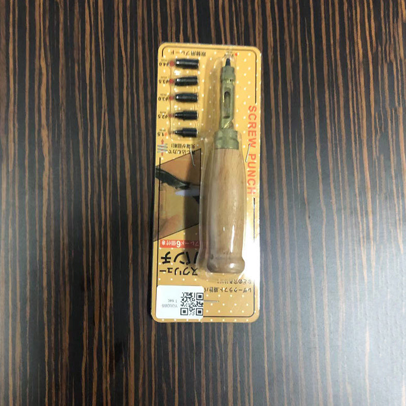 5 4mm Auto Leather Hole Punch 6 Sizes Belt Screw Hole Punch Leather Craft Tools