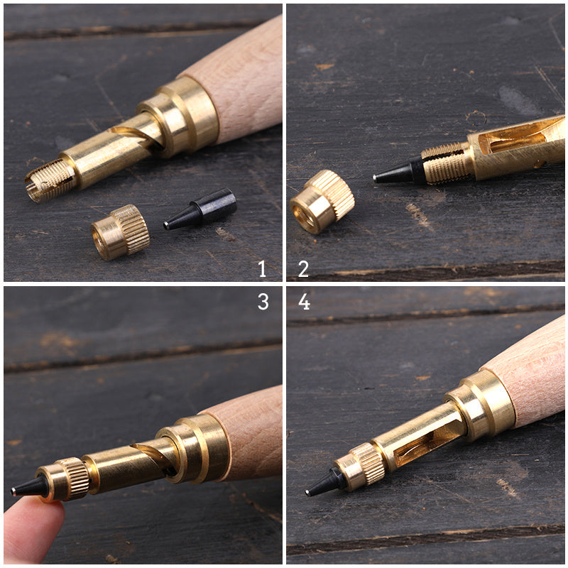 5 4mm Auto Leather Hole Punch 6 Sizes Belt Screw Hole Punch Leather Craft Tools