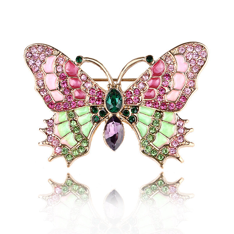 Vintage Butterfly Brooch Insect Coat Pin Baroque Style Clothing Accessory