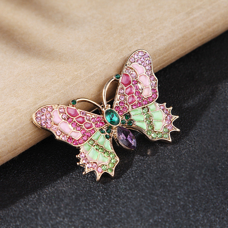 Vintage Butterfly Brooch Insect Coat Pin Baroque Style Clothing Accessory