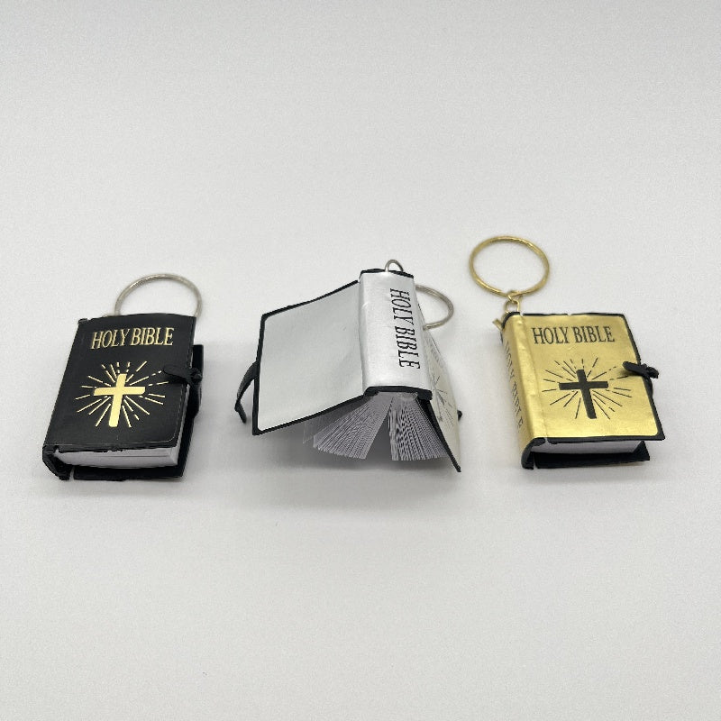 Mini Book Keychain For Men English Christmas Halloween Cross Car Keychain