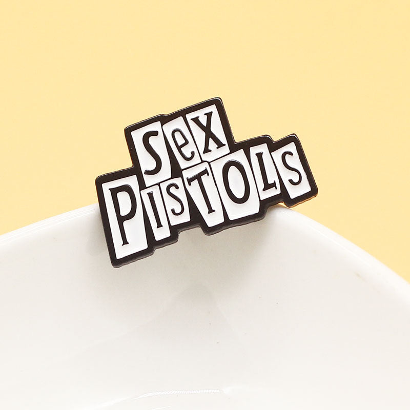 Letter Pattern Brooch Pin Music Clothings Decoration