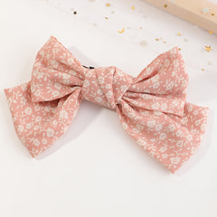 Floral Printed Large Bow Hair Clip Duck Billed Clip for Women Girls
