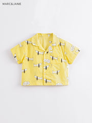 MARC&JANIE Boy's Cotton Fruits Dogs Graphic Printed Shirt