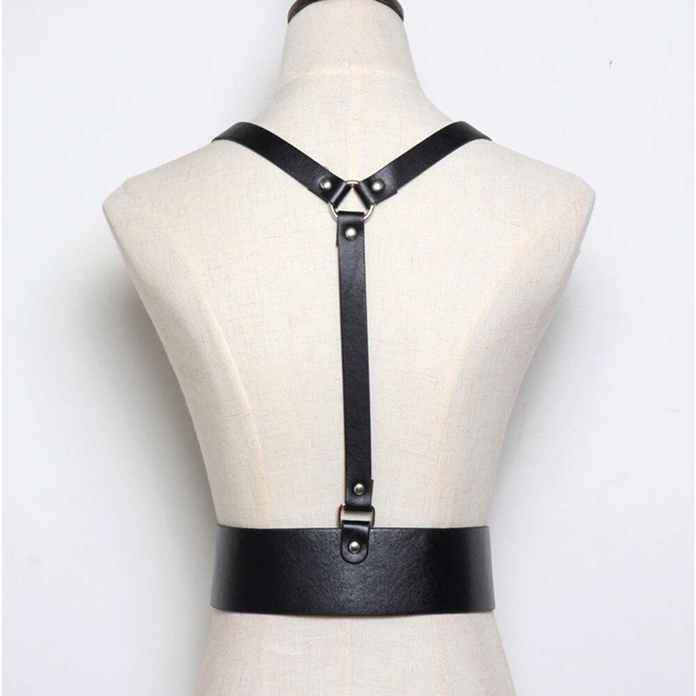 PU Leather Rivet Harness Belt Y2K Waistband Adjustable Gothic Suspenders