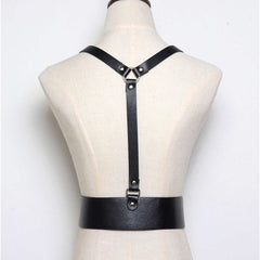 PU Leather Rivet Harness Belt Y2K Waistband Adjustable Gothic Suspenders